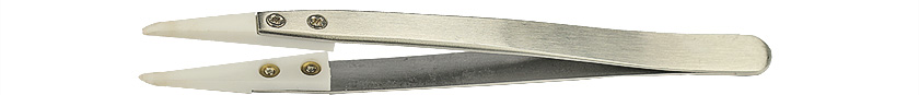 Value-Tec 2AS.ZTA Pinzette mit Keramikspitzen, robuste, flache, runde Spitzen, 128 mm